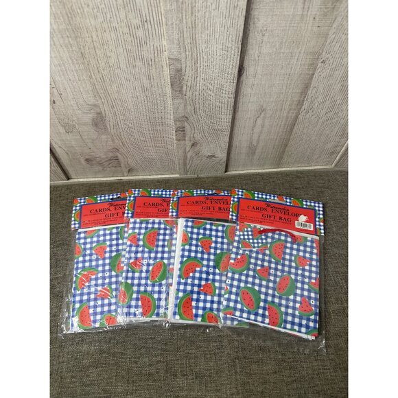 Watermelon Themed 6 Blank Cards & Envelopes Set With 1 Gift Bag Lot of 4 packs - Picture 3 of 5